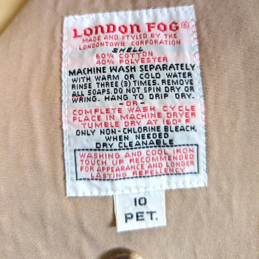 Vintage London Fog Long Belted Double Breasted Heavy Classic Trench Coat